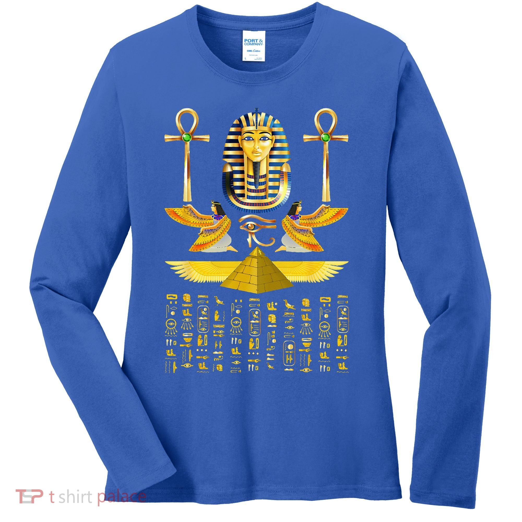 Egyptian Pyramids Pharaoh Tut King Tutankhamun Women's Long Sleeve Shirt