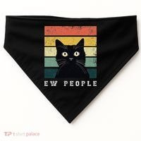 Ew People Retro Funny Cat Gifts Women USA-Made Doggie Bandana thumb 0