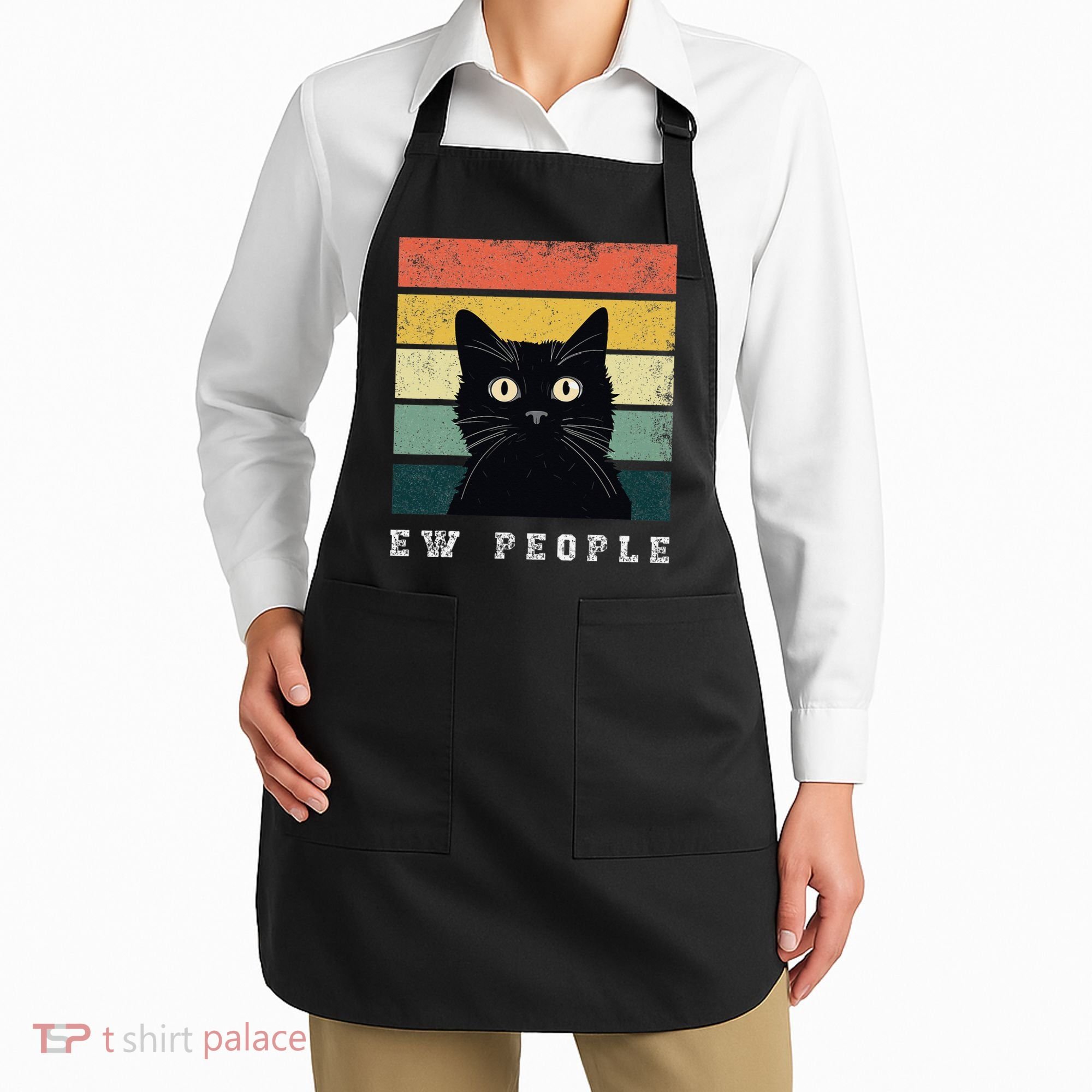 Ew People Retro Funny Cat Gifts Women Apron
