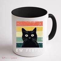 Ew People Retro Funny Cat Gifts Women Coffee Mug thumb 1