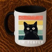 Ew People Retro Funny Cat Gifts Women Coffee Mug thumb 2