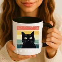 Ew People Retro Funny Cat Gifts Women Coffee Mug thumb 3
