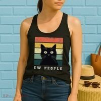 Ew People Retro Funny Cat Gifts Women Women's Tank Top thumb 2