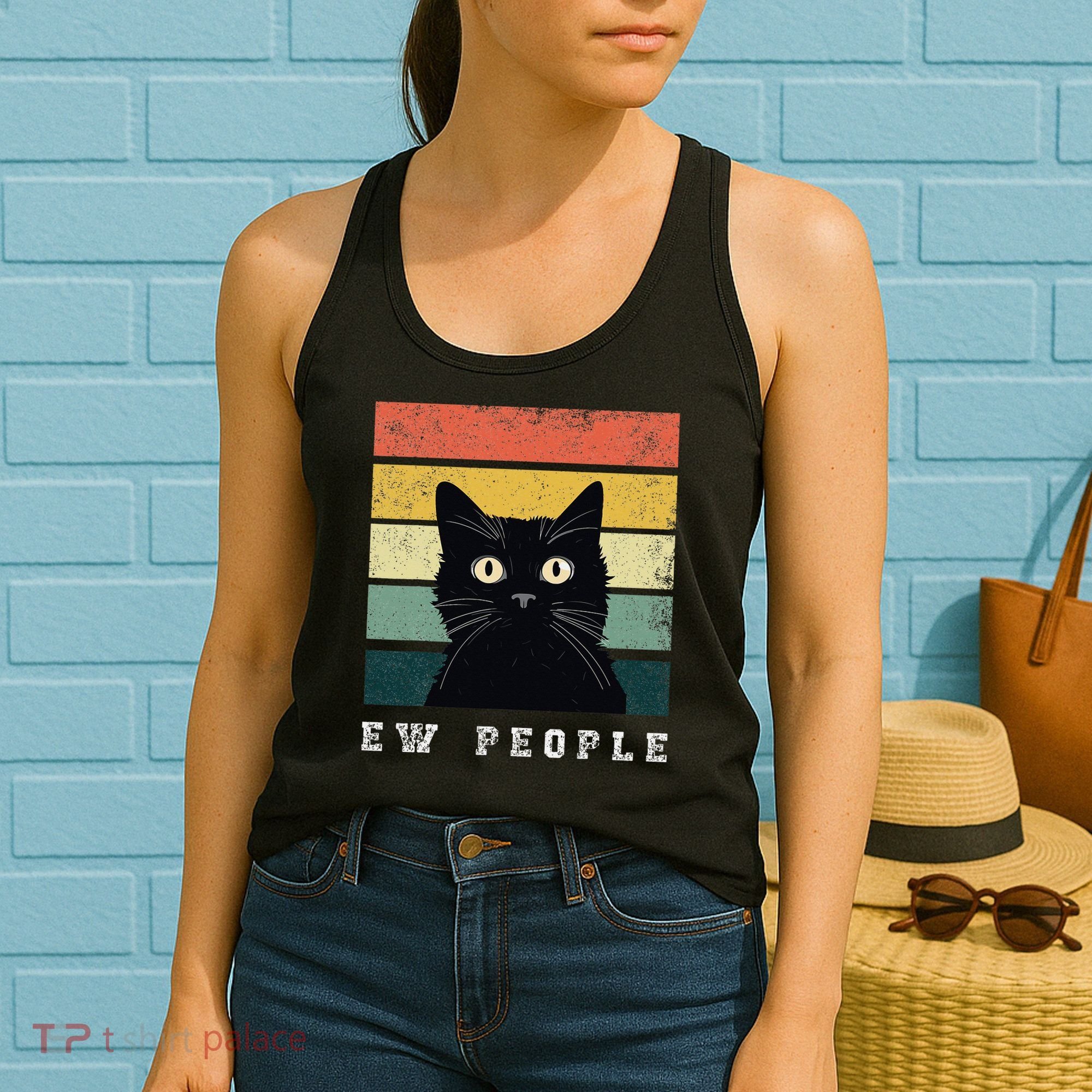 Ew People Retro Funny Cat Gifts Women Women's Tank Top