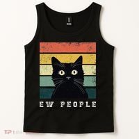 Ew People Retro Funny Cat Gifts Women Tank Top thumb 2