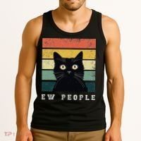 Ew People Retro Funny Cat Gifts Women Tank Top thumb 3