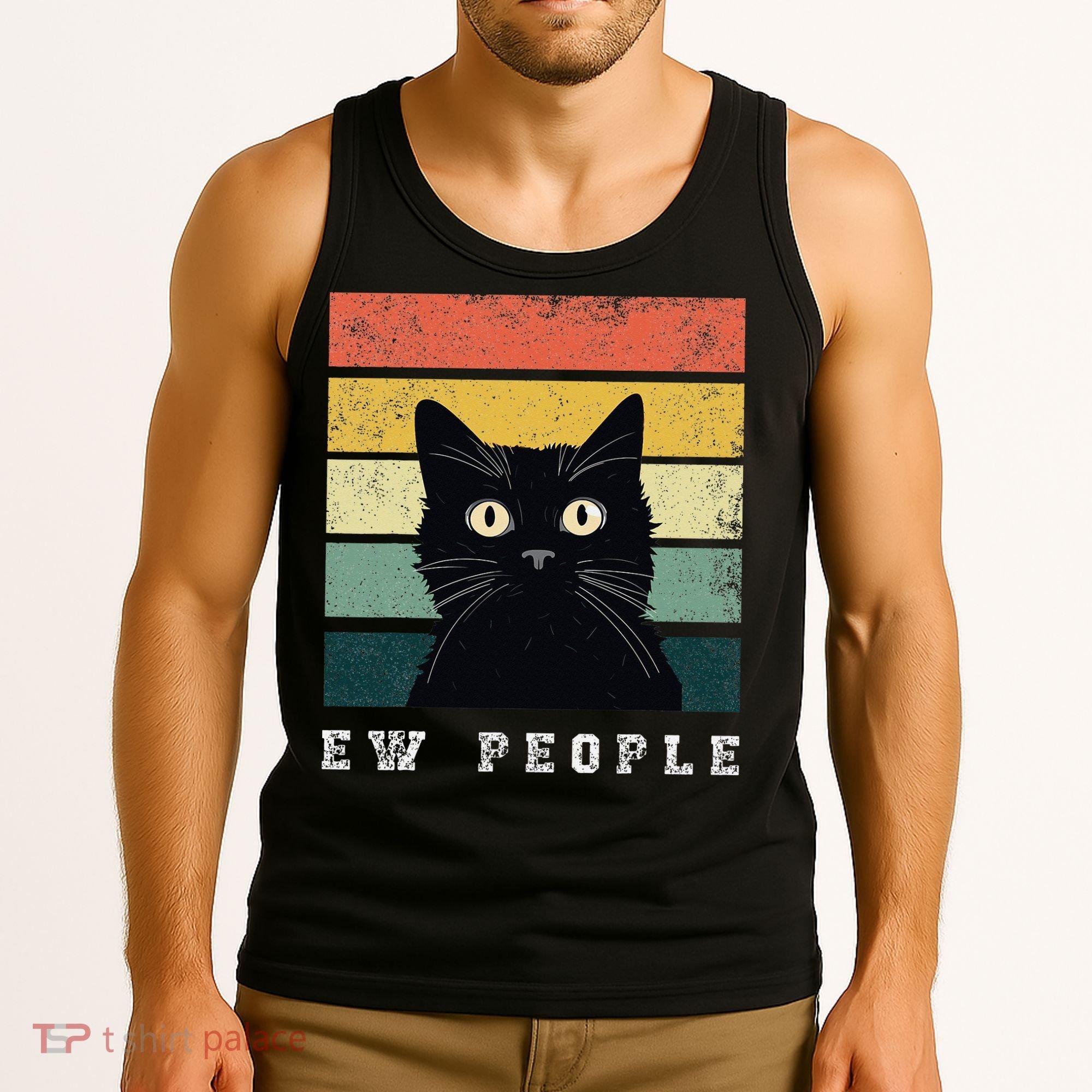 Ew People Retro Funny Cat Gifts Women Tank Top