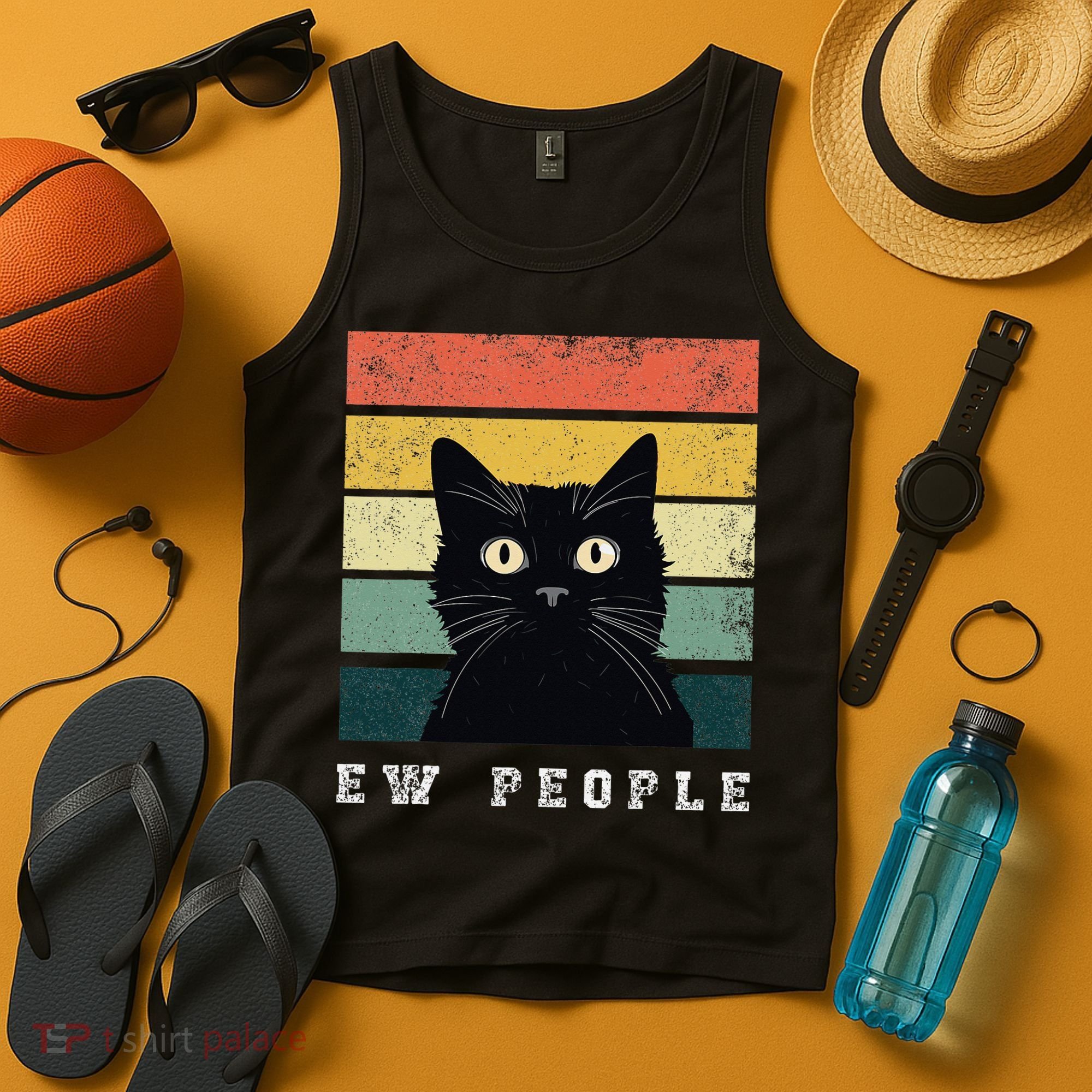 Ew People Retro Funny Cat Gifts Women Tank Top