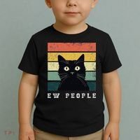 Ew People Retro Funny Cat Gifts Women Toddler T-Shirt thumb 2