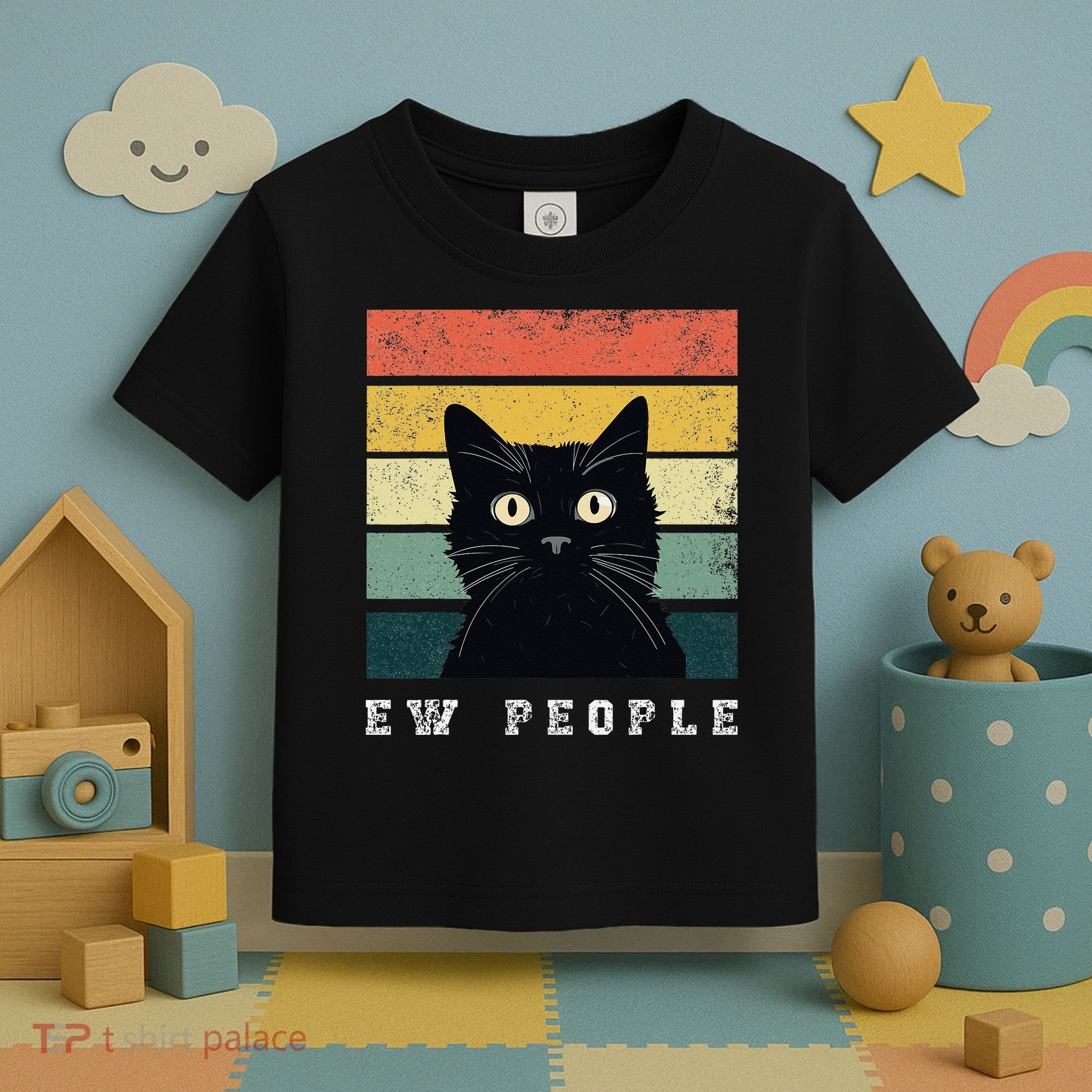 Ew People Retro Funny Cat Gifts Women Toddler T-Shirt