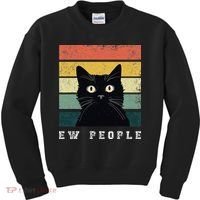 Ew People Retro Funny Cat Gifts Women Kids Sweatshirt thumb 0