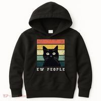 Ew People Retro Funny Cat Gifts Women Kids Hoodie thumb 0
