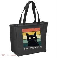 Ew People Retro Funny Cat Gifts Women Tote Bag thumb 2