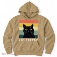 Ew People Retro Funny Cat Gifts Women Hoodie thumb 0
