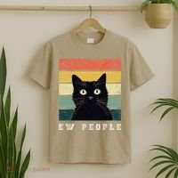 Ew People Retro Funny Cat Gifts Women T-Shirt thumb 2
