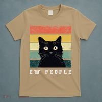Ew People Retro Funny Cat Gifts Women T-Shirt thumb 5