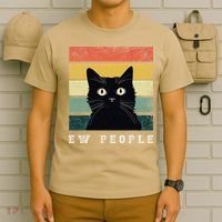 Ew People Retro Funny Cat Gifts Women T-Shirt thumb 6