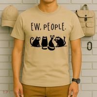 Ew People Speak Black Cat Animals Mood Funnny Sad Cat Friend T-Shirt thumb 6