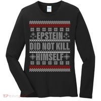 Epstein Did Not Kill Himself Ugly Christmas Sweater Women's Long Sleeve Shirt thumb 0