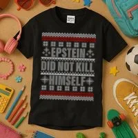 Epstein Did Not Kill Himself Ugly Christmas Sweater Kids T-Shirt thumb 3