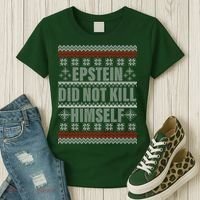 Epstein Did Not Kill Himself Ugly Christmas Sweater Women's T-Shirt thumb 3