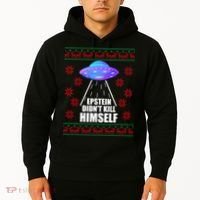 Epstein Didn't Kill Himself UFO Ugly Christmas Hoodie thumb 2