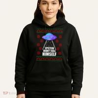 Epstein Didn't Kill Himself UFO Ugly Christmas Hoodie thumb 5