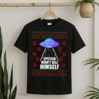 Epstein Didn't Kill Himself UFO Ugly Christmas T-Shirt thumb 2