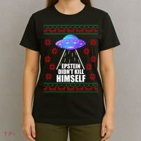 Epstein Didn't Kill Himself UFO Ugly Christmas T-Shirt thumb 4
