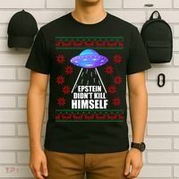 Epstein Didn't Kill Himself UFO Ugly Christmas T-Shirt thumb 6