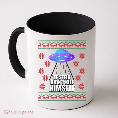 Epstein Didn't Kill Himself UFO Ugly Christmas Coffee Mug