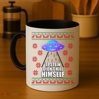 Epstein Didn't Kill Himself UFO Ugly Christmas Coffee Mug thumb 4