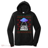 Epstein Didn't Kill Himself UFO Ugly Christmas Women's Hoodie thumb 0