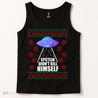 Epstein Didn't Kill Himself UFO Ugly Christmas Tank Top thumb 2
