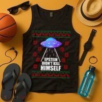 Epstein Didn't Kill Himself UFO Ugly Christmas Tank Top thumb 4