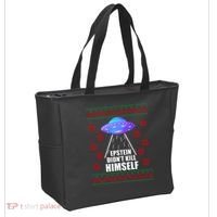 Epstein Didn't Kill Himself UFO Ugly Christmas Tote Bag thumb 2