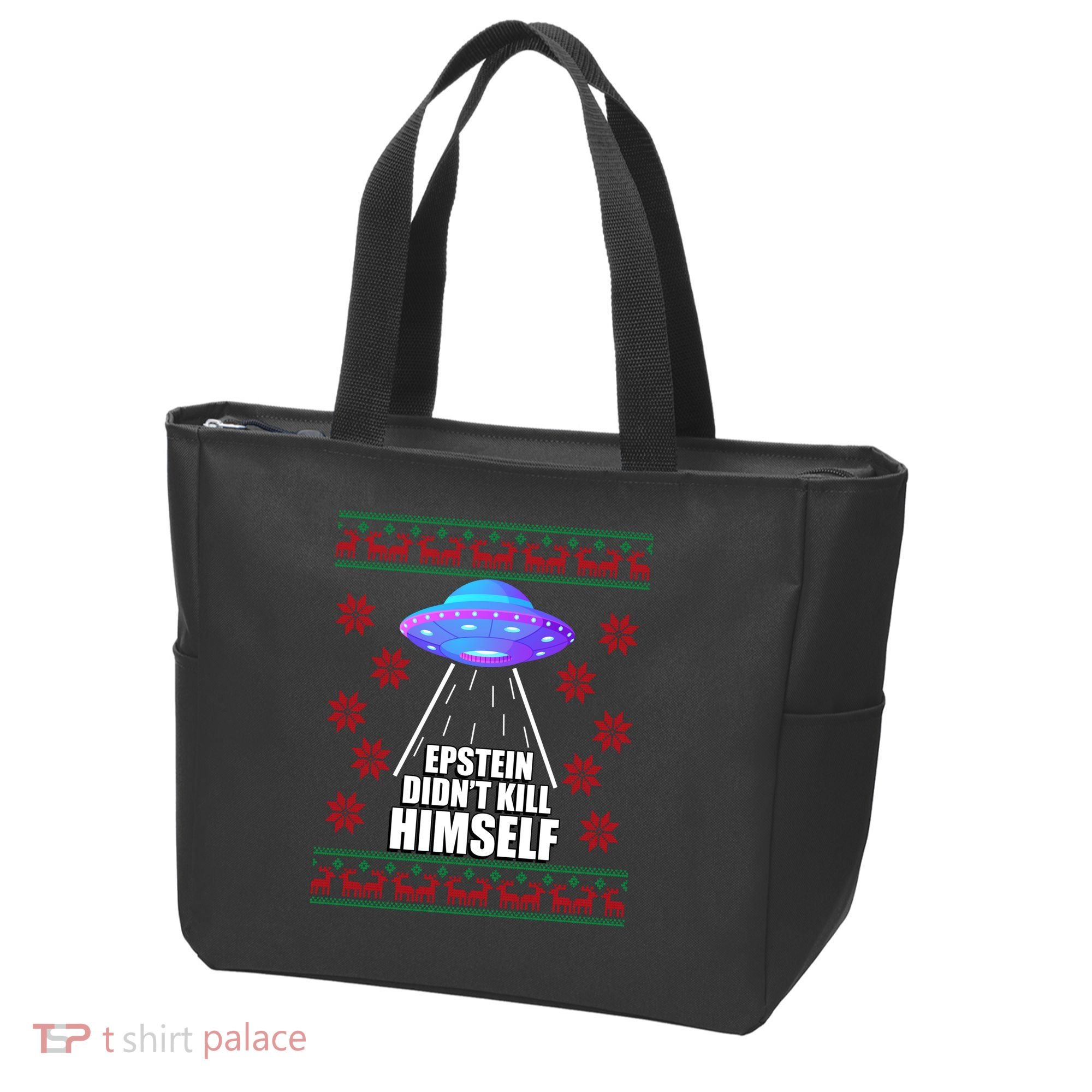 Epstein Didn't Kill Himself UFO Ugly Christmas Tote Bag