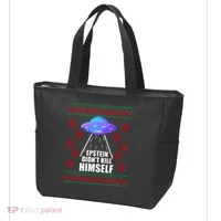Epstein Didn't Kill Himself UFO Ugly Christmas Tote Bag thumb 3