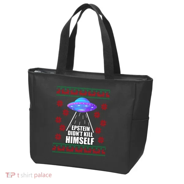 Epstein Didn't Kill Himself UFO Ugly Christmas Tote Bag