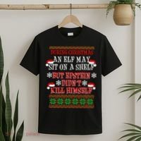 Epstein Didn't Kill Himself Ugly Christmas T-Shirt thumb 2