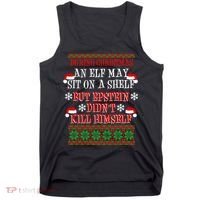 Epstein Didn't Kill Himself Ugly Christmas Tank Top thumb 0