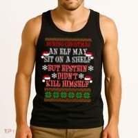 Epstein Didn't Kill Himself Ugly Christmas Tank Top thumb 3