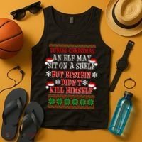 Epstein Didn't Kill Himself Ugly Christmas Tank Top thumb 4
