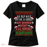 Epstein Didn't Kill Himself Ugly Christmas Women's T-Shirt thumb 0