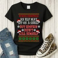 Epstein Didn't Kill Himself Ugly Christmas Women's T-Shirt thumb 3