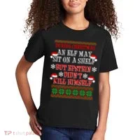 Epstein Didn't Kill Himself Ugly Christmas Kids T-Shirt thumb 2