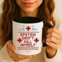 Epstein Didn't Kill Himself Ugly Christmas Sweater Coffee Mug thumb 3