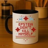 Epstein Didn't Kill Himself Ugly Christmas Sweater Coffee Mug thumb 4