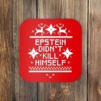 Epstein Didn't Kill Himself Ugly Christmas Sweater Coaster thumb 0
