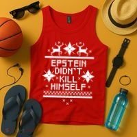 Epstein Didn't Kill Himself Ugly Christmas Sweater Tank Top thumb 4